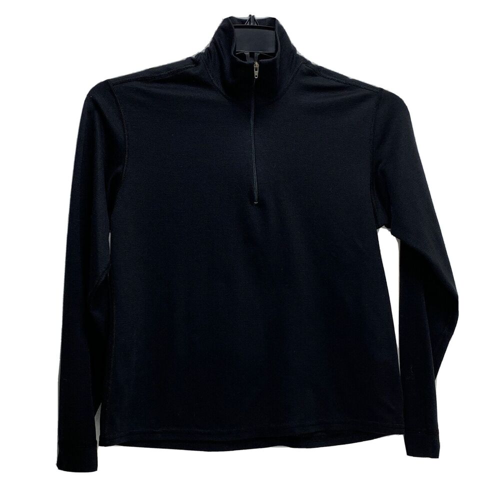 Patagonia Capilene Womens Base Layer Sz S Black 1/4 Zip Mock Neck Lightweight